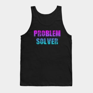 Problem Solver Math Teacher pink and blue Tank Top